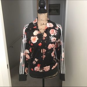 Rose Print Adidas Jacket