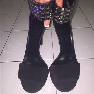 Gucci Rhinestone Suede Sandals