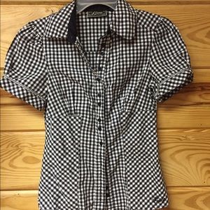 Gingham guess brand button up