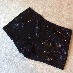 Black sequin hot pants size 8