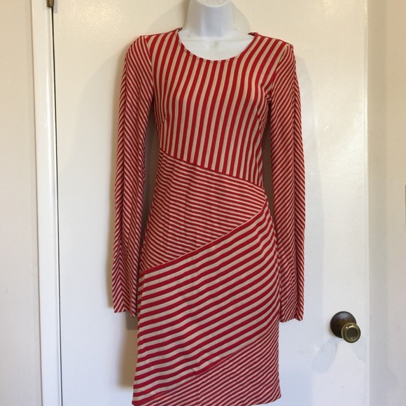Bebe red stripe dress