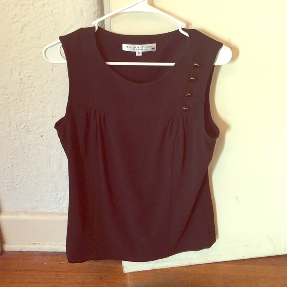 Trina Turk black sleeveless top - Picture 1 of 1