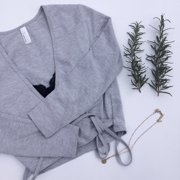 American Apparel Grey Julliard Crop Top size S