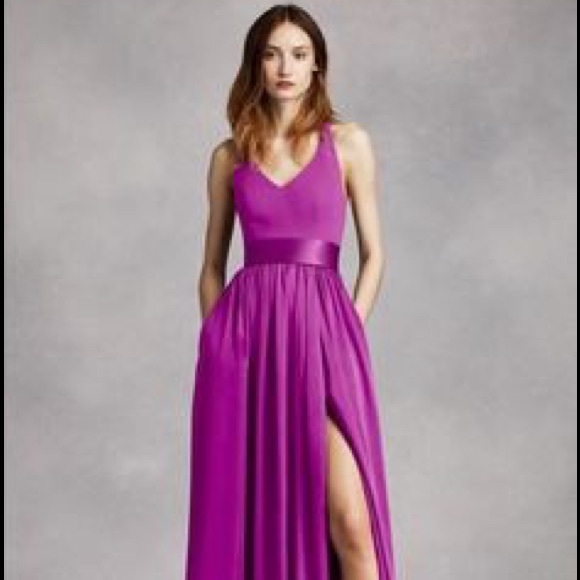 vera wang halter bridesmaid dress