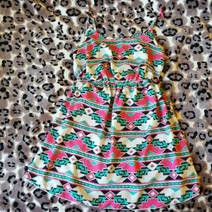 Tribal pattern cut-out dress