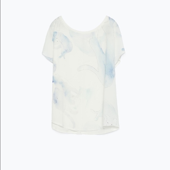 Zara print white top - Picture 1 of 4