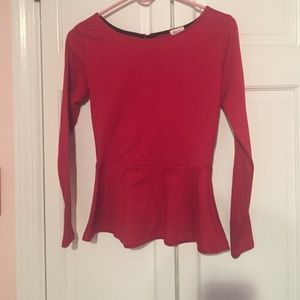 Tobi Red Peplum Top