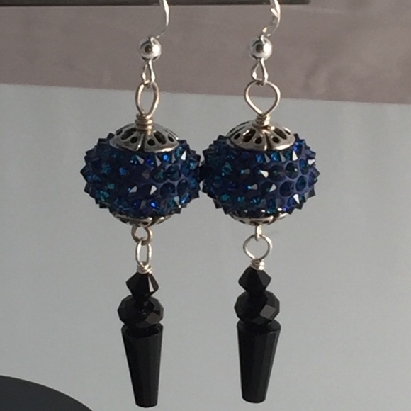 Sterling Silver & Swarovski Crystal earrings.