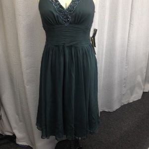 Forest greed, delicately beaded party dress.