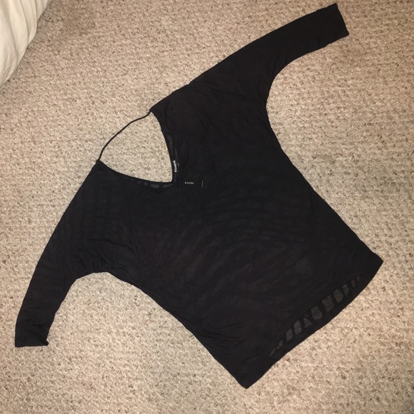 Sheer dolman sleeve top