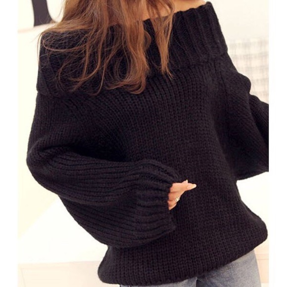✨Last one!✨Off the Shoulder Oversized Gray Sweater - Picture 2 of 2