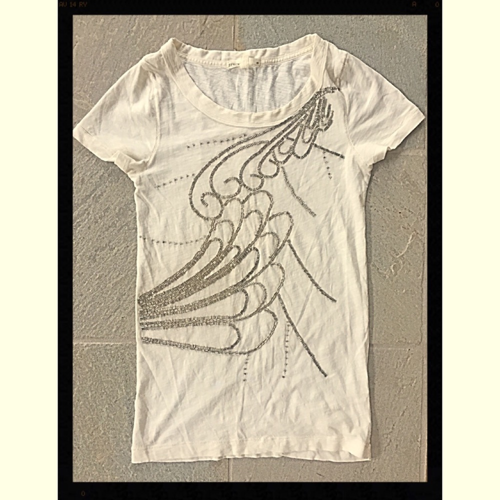 **SOLD** J.Crew beaded tee GORGEOUS!