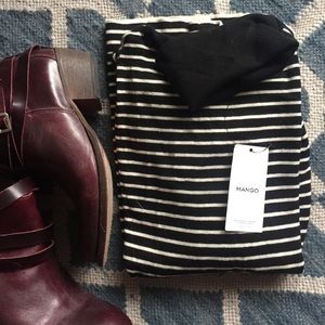 MANGO basic striped turtleneck sweater