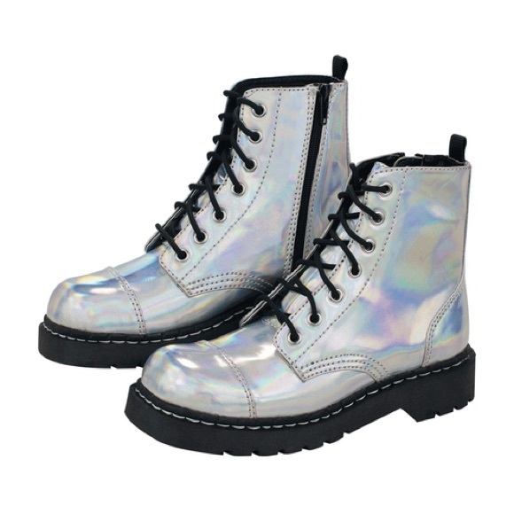 holographic combat boots