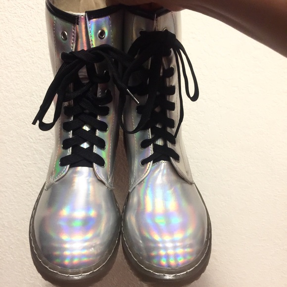 holographic combat boots