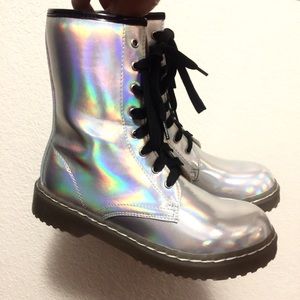 holographic combat boots