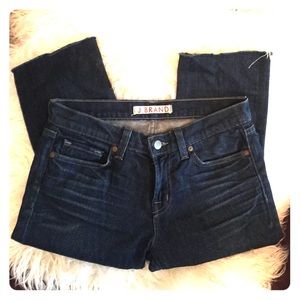 J Brand cigarette cut frayed bottom blue jeans!!