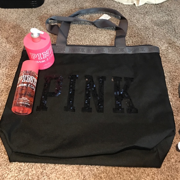 PINK sparkly bag- no lotion and perfume anymore!❤️