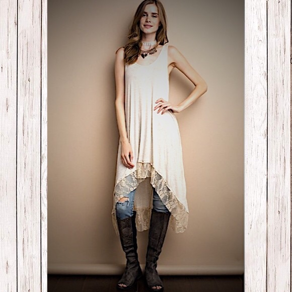 Hi-Lo Tank with Lace Ruffle Bottom! - Picture 2 of 3