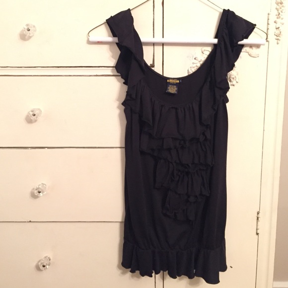 Rugby Black Knit Top XS
