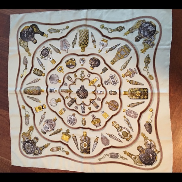 Authentic Hermes 100% Silk Scarf 35x35