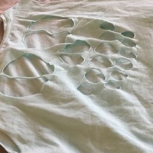 Light blue Skull 💀 Cut out tank