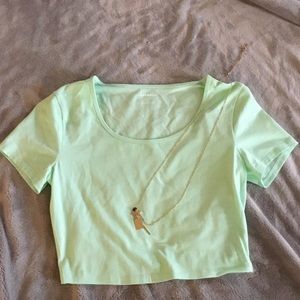 Express Mint Crop Tee
