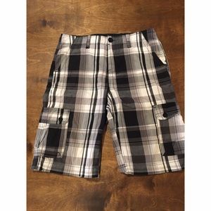 Guess Black/White Plaid Shorts