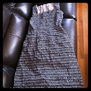 Cotton blue and white sleeveless dress