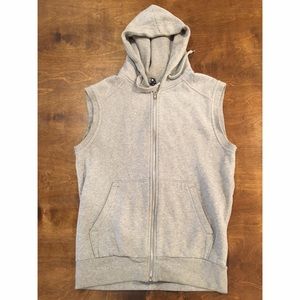 Gray Zip-Up Hoodie Vest