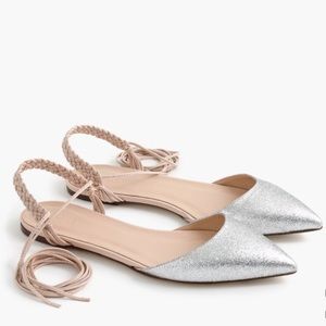 JCrew Slingback glitter flats