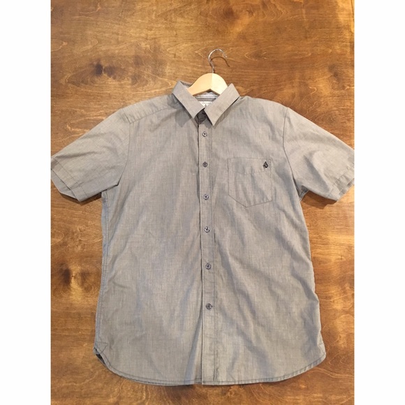 Gray Short Sleeve Button Down