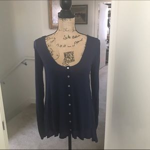 Free People Blue Lace Long Sleeve