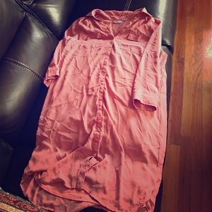 Pink double breast pocket dress