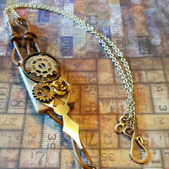Handmade Steampunk Gear Necklace