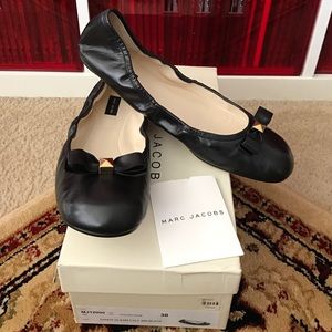 NEW Marc Jacobs Black Ballet Flats size 38 ITALY