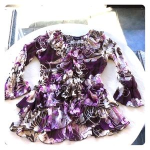 Metrostyle Ruffle Sheer Blouse