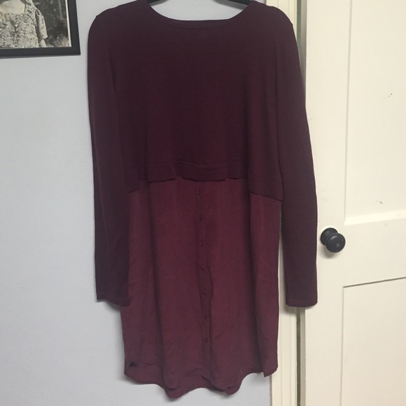 Forever 21 burgundy combo shirt dress