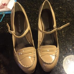 LC Lauren Conrad nude patent platform Mary Janes
