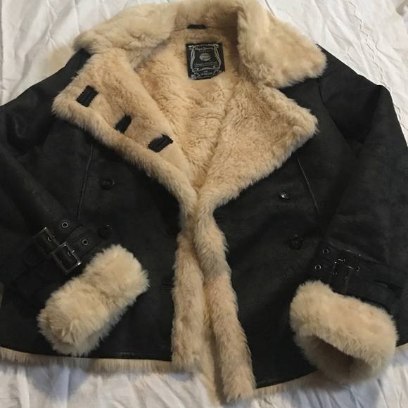Pepe Jeans faux suede/ shearling short jacket