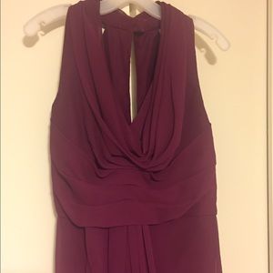 Long bridesmaid dress in sangria