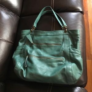 Big Buddha teal slouch bag.