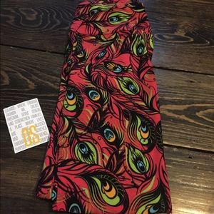 NWT Lularoe OS Peacock Feathers