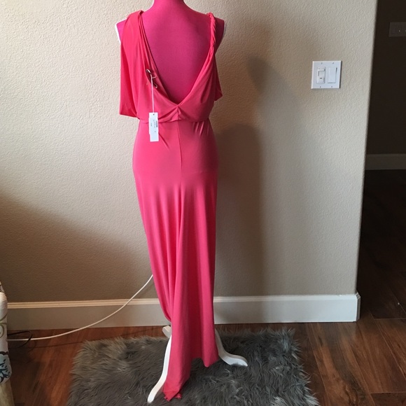 T-Bags Drape Dress in Coral - Picture 4 of 4