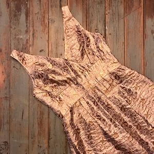 Lauren Ralph Lauren Gold Embroidered V-neck Dress