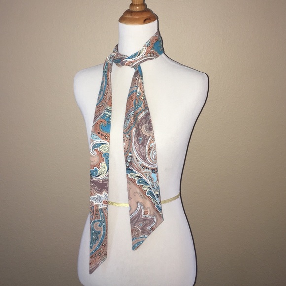 Paisley Blue and Tan scarf/shawl/wrap