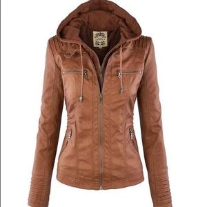 Brand new tan pleather jacket