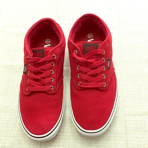 Men's VANS SZ10 red with red laces like new