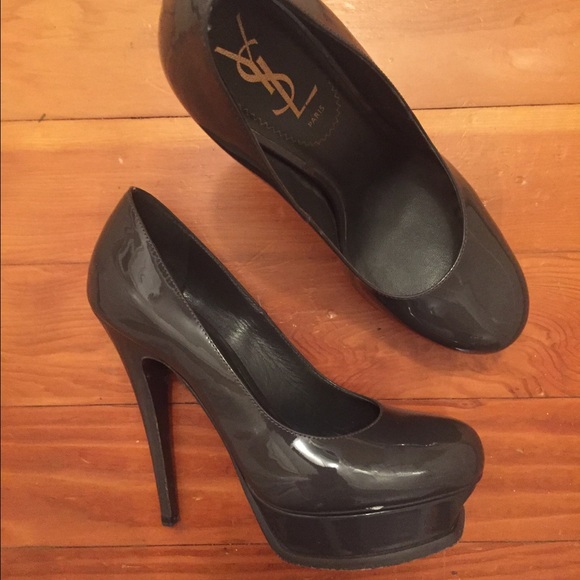 YSL Tribute glitter black pumps 7.5cm size 3.5UK /... | Depop Yves Saint Laurent Tribute 105 Pump in Grey