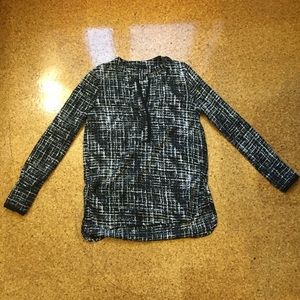 Black printed long sleeve blouse